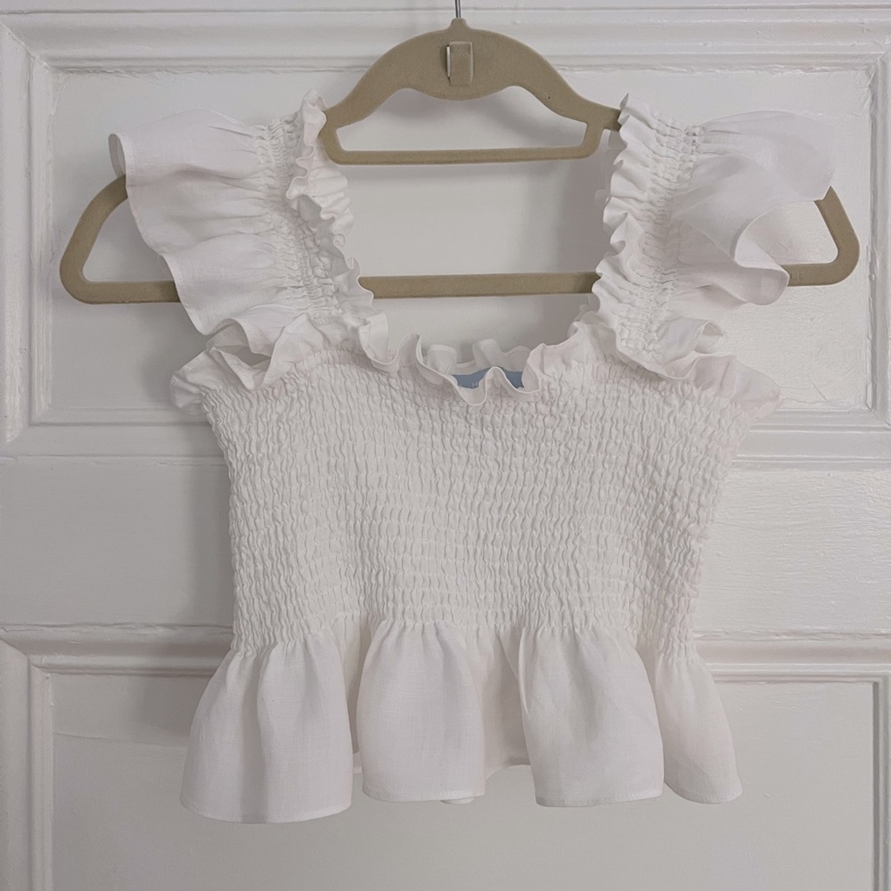 Hill House Home - Paz Crop Top - XS - White Line